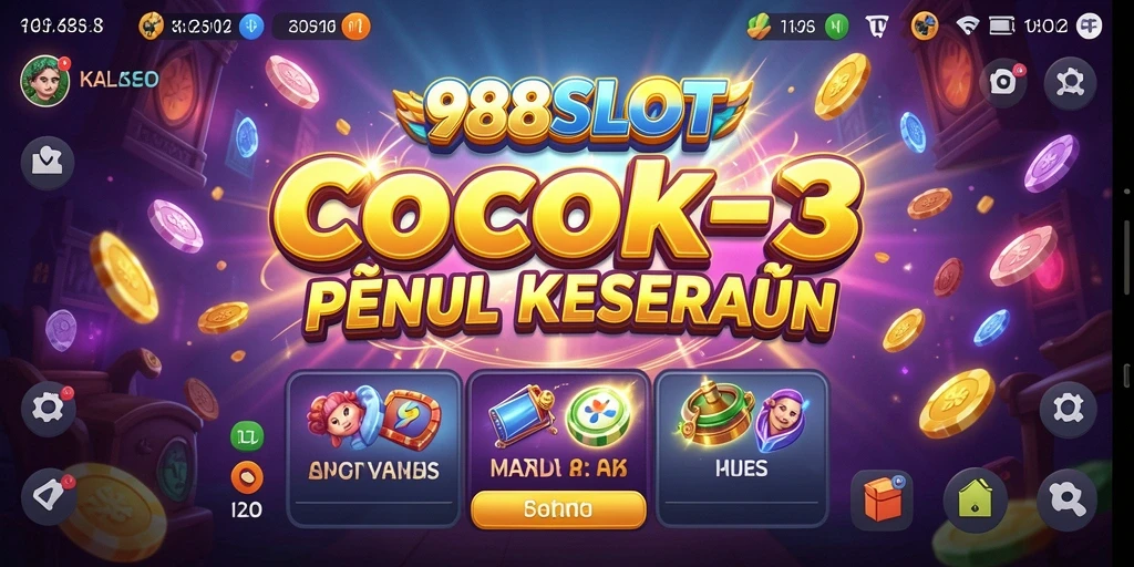 Screenshot gameplay 988SLOT yang menampilkan momen mencocokkan simbol.