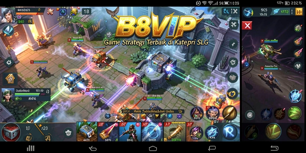Screenshot menampilkan gameplay seru dari B8VIP dengan pertempuran strategis.
