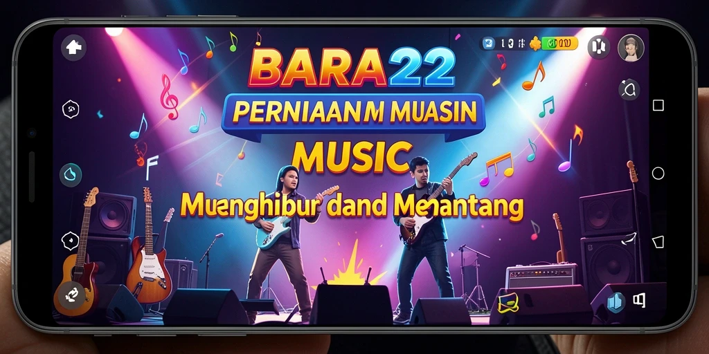 Tampilan gameplay BARA22 yang seru dan interaktif saat bermain musik.