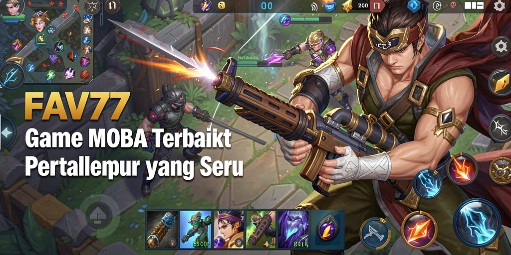 Screenshot gameplay FAV77 menampilkan aksi pertarungan tim yang mendebarkan.