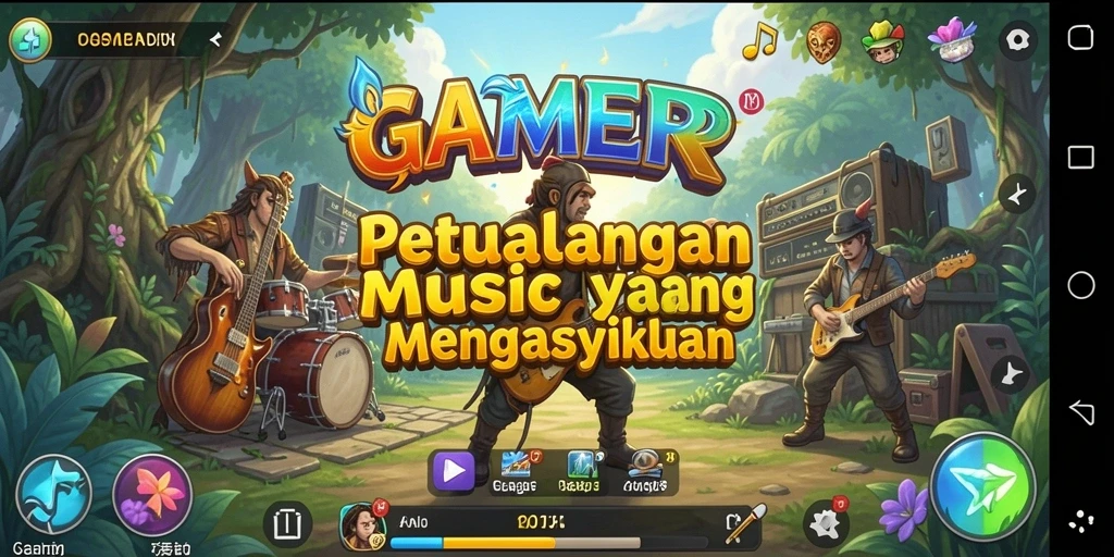 Tampilan gameplay GAMERP yang menawan dan interaktif dalam permainan musik.
