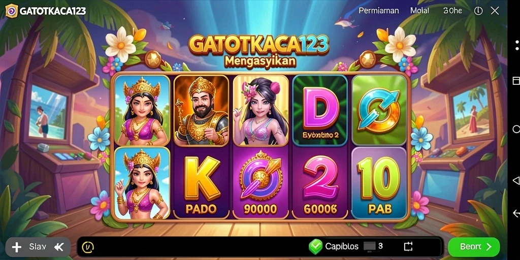 Screenshot gameplay GATOTKACA123 yang menunjukkan suasana Slot yang seru.