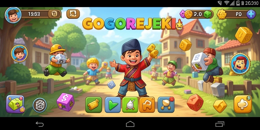 Screenshot utama gameplay GOGOREJEKI menampilkan tantangan puzzle yang seru.