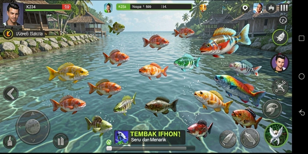 Tampilan gameplay seru dari K234 saat berburu ikan.