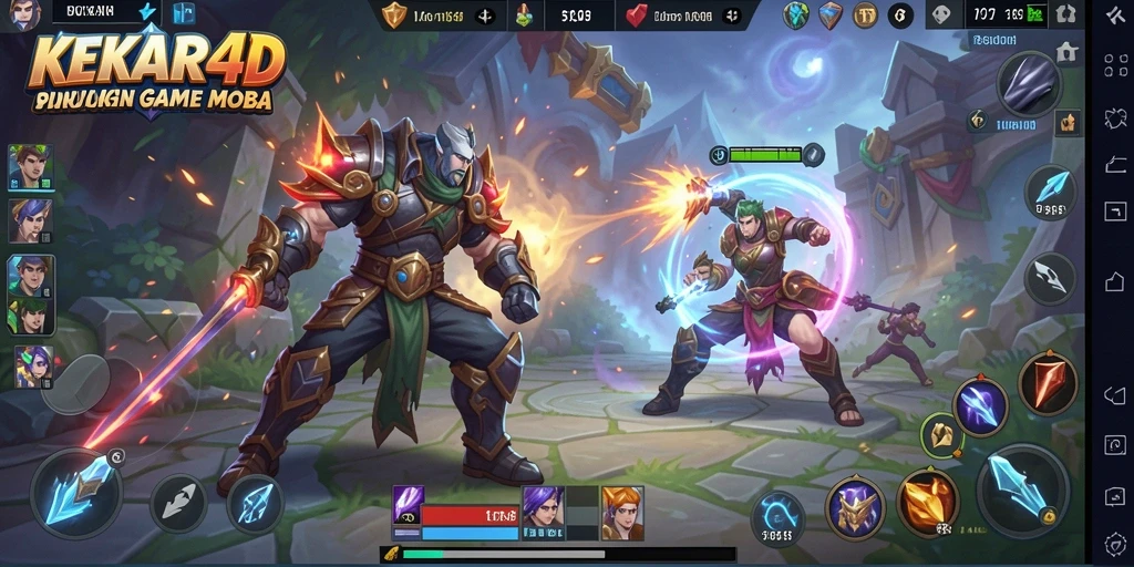 Screenshot gameplay <strong>KEKAR4D</strong> menunjukkan aksi pertarungan yang epik.