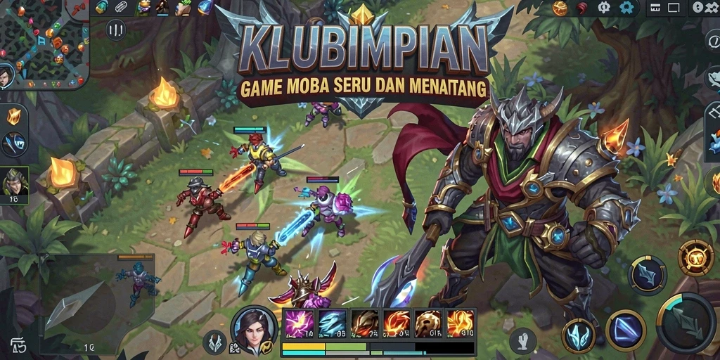 Tangkapan layar utama KLUBIMPIAN menampilkan aksi pertarungan tim yang seru.