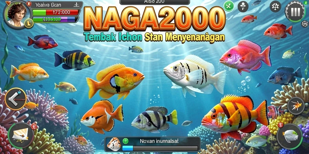 Tampilan gameplay seru Tembak Ikan NAGA2000.