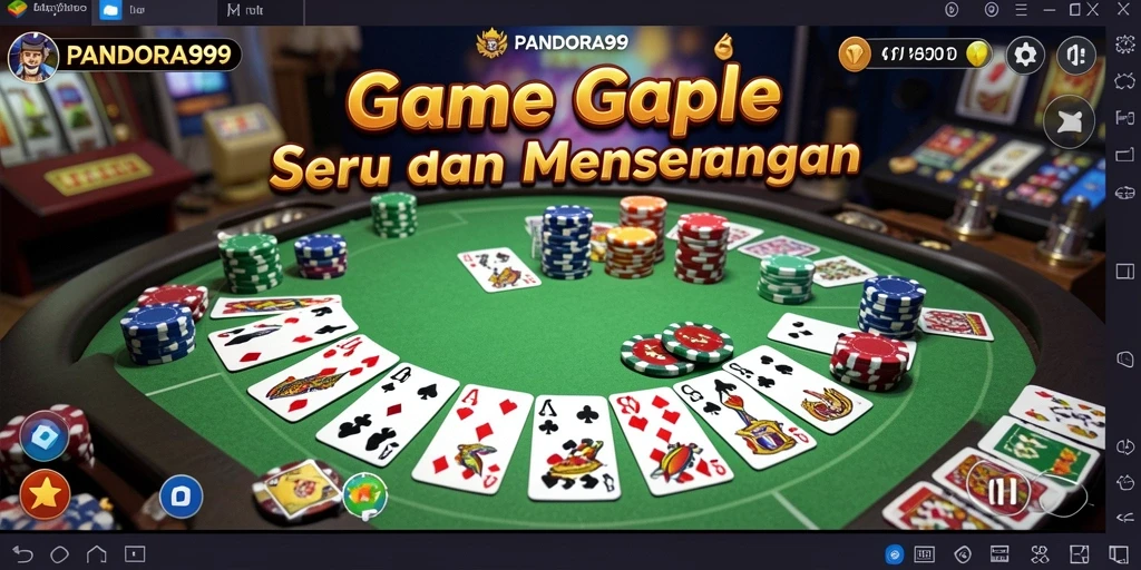 Screenshot gameplay Gaple PANDORA99 yang menarik dan seru.