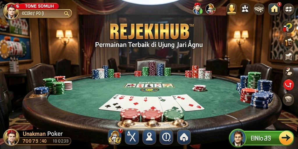 Tampilan menarik dari gameplay poker di REJEKIHUB.