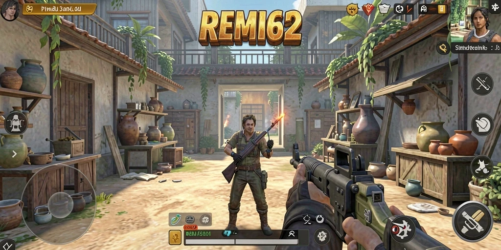 Tangkapan layar utama REMI62 menampilkan gameplay yang interaktif dan menarik.