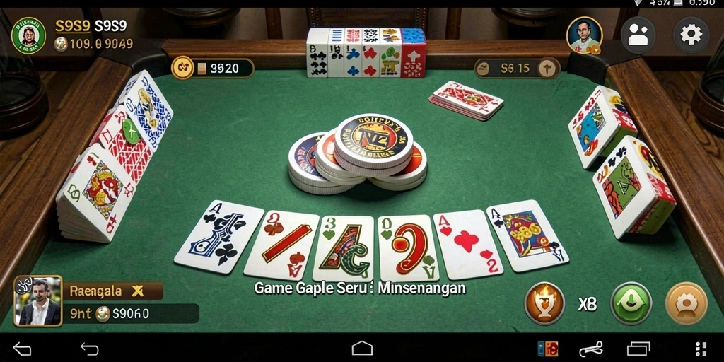 Tampilan gameplay seru di S9S9 dengan permainan Gaple.