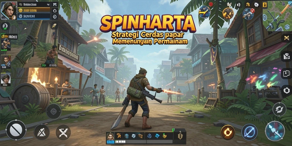 Tampilan gameplay SPINHARTA dengan elemen strategi yang menarik.